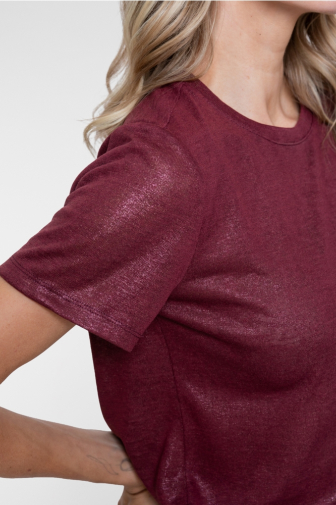 Geisha bordeaux dames t-shirt | Close up