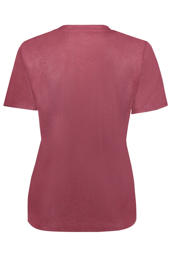 Geisha bordeaux dames t-shirt | Achteraanzicht