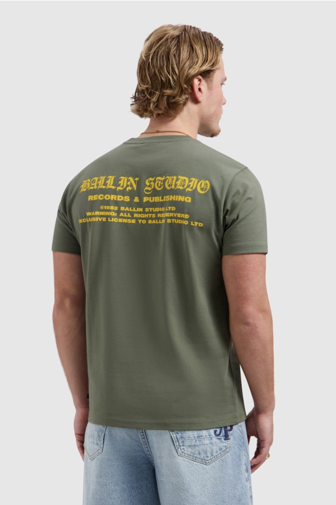 Ballin groene heren t-shirt | Model achteraanzicht