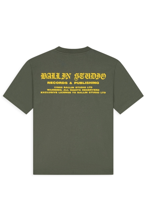 Ballin groene heren t-shirt | Achteraanzicht