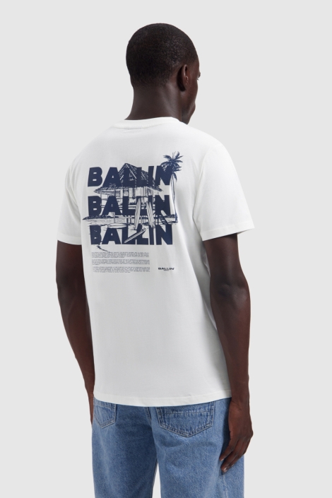 Ballin witte heren t-shirt | Model achteraanzicht
