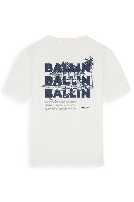 Ballin witte heren t-shirt | Achteraanzicht