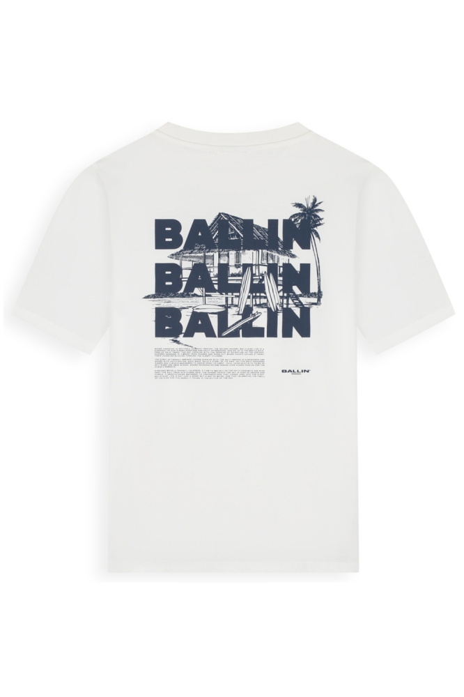 Ballin witte heren t-shirt | Achteraanzicht