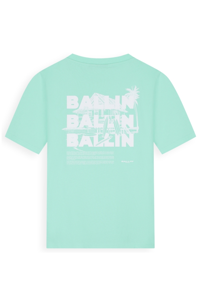 Ballin groene heren t-shirt | Achteraanzicht