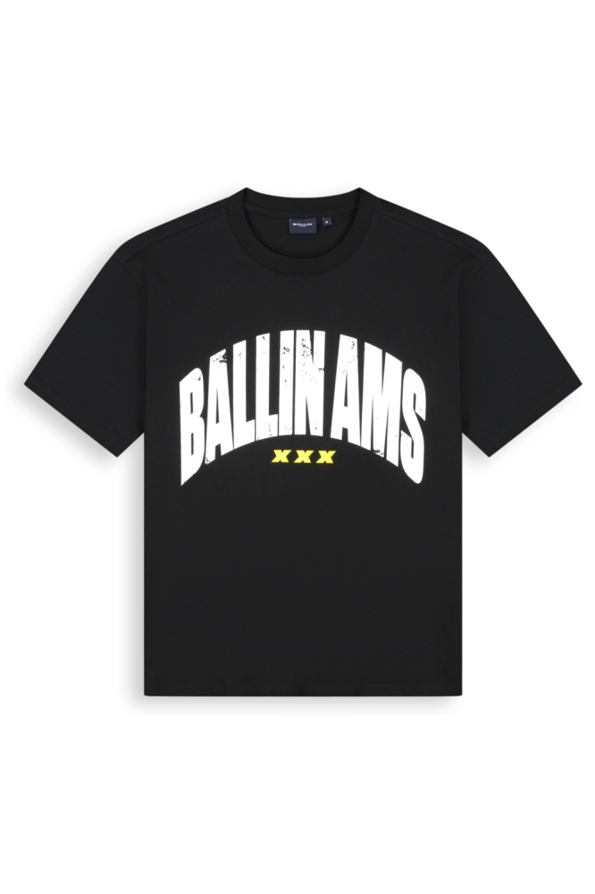 Ballin zwarte heren t-shirt | Vooraanzicht