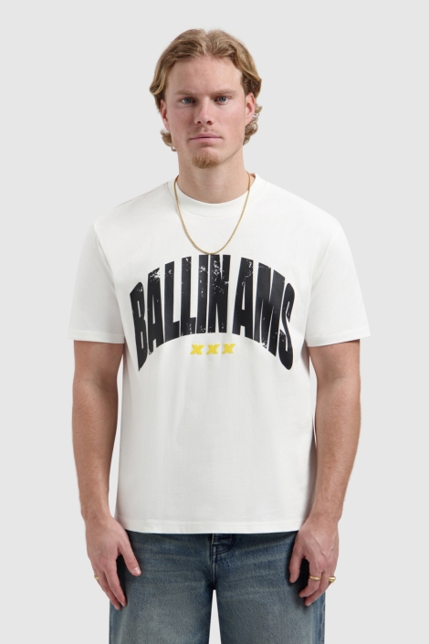 Ballin witte heren t-shirt | Model vooraanzicht