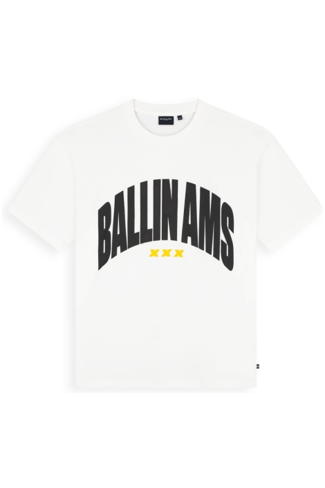 Ballin witte heren t-shirt | Vooraanzicht