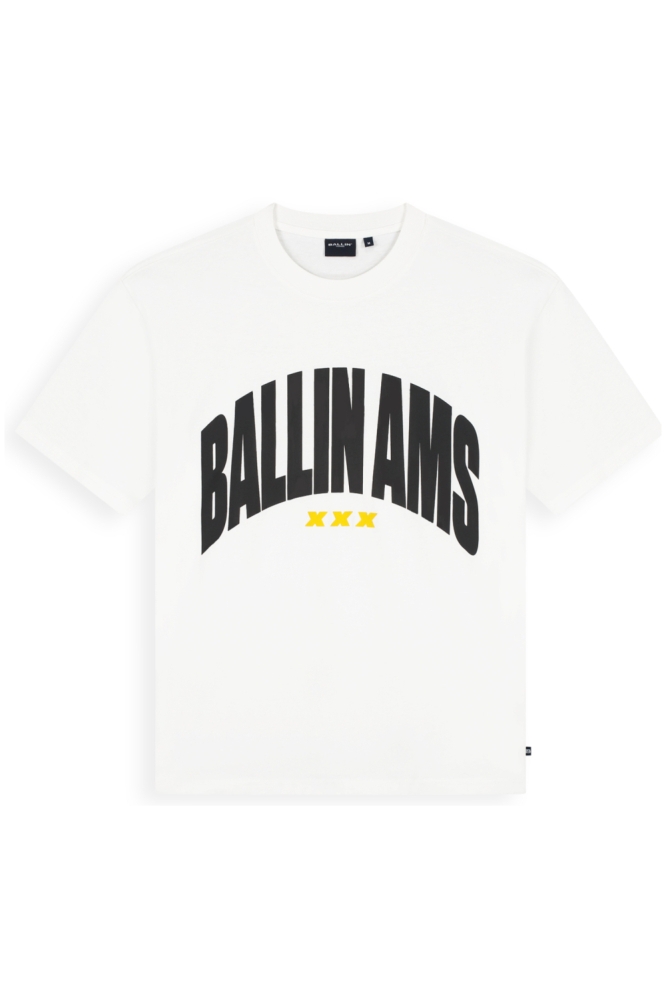 Ballin witte heren t-shirt | Vooraanzicht