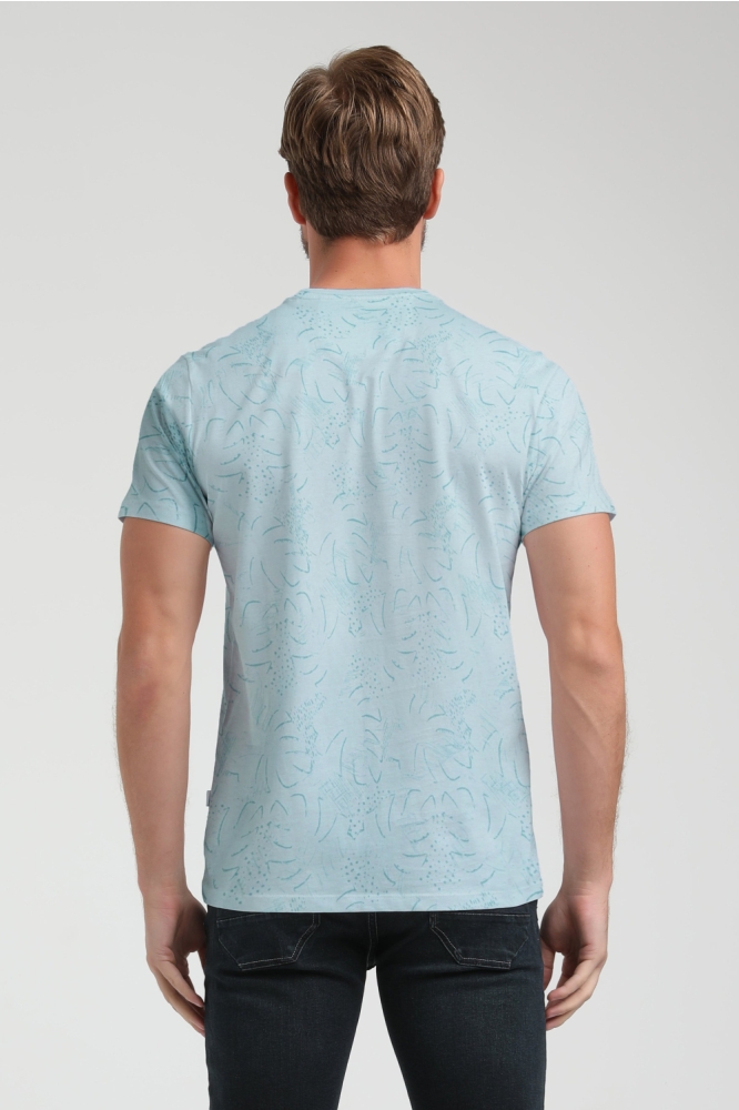 Gabbiano blauwe heren t-shirt | Model achteraanzicht