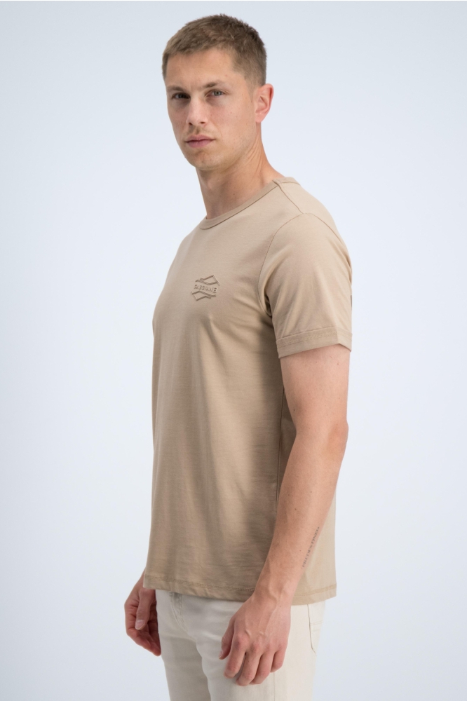 Gabbiano camel heren t-shirt | Model achteraanzicht