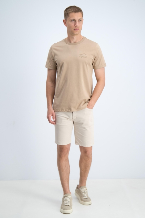 Gabbiano camel heren t-shirt | Model
