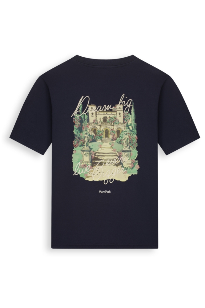 Pure Path blauwe heren t-shirt | Achteraanzicht