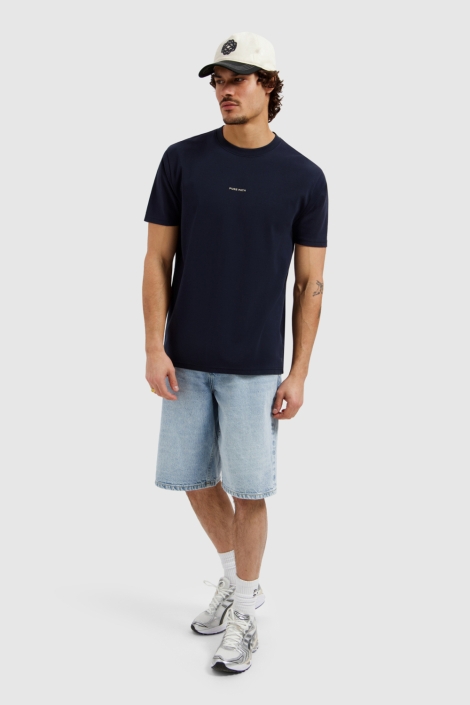 Pure Path blauwe heren t-shirt | Model achteraanzicht