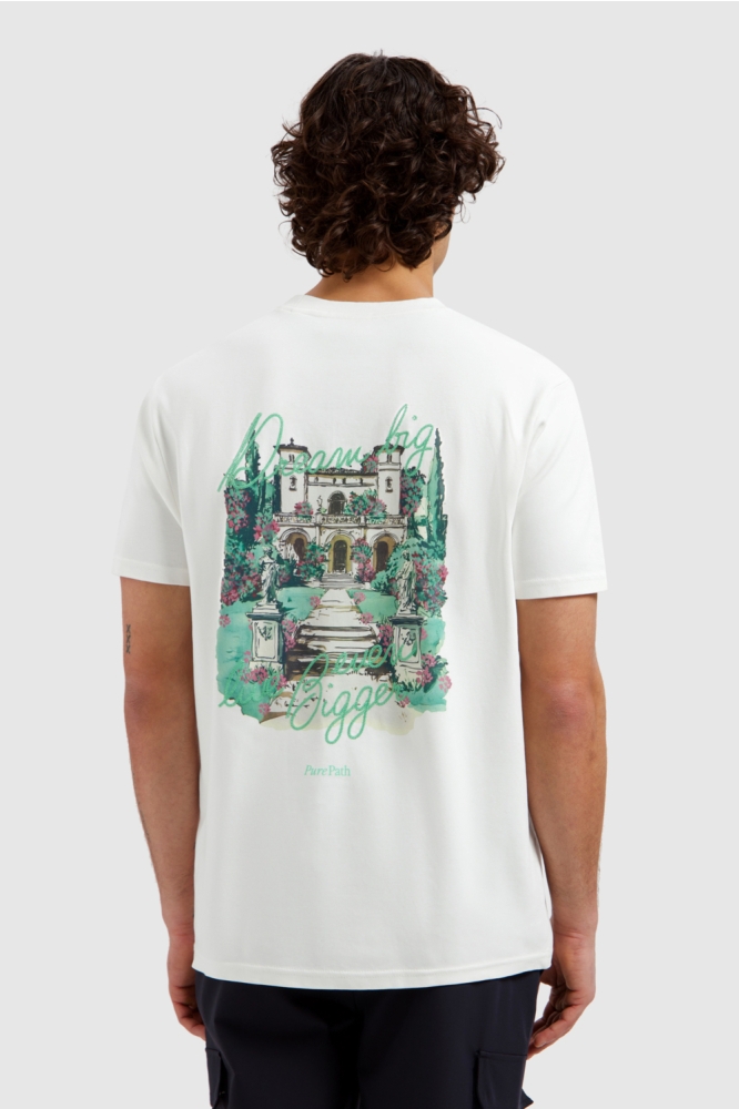 Pure Path witte heren t-shirt | Model achteraanzicht