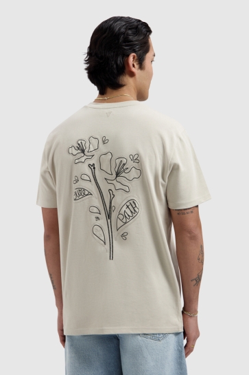 Pure Path T-shirt EMBROIDERED FLOWER T SHIRT 26010120 46 SAND
