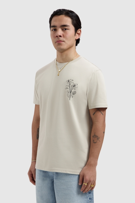 Pure Path zand heren t-shirt | Model vooraanzicht