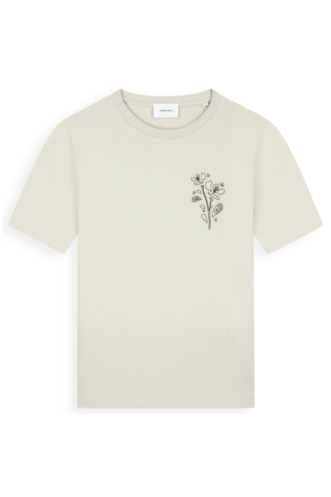 Pure Path zand heren t-shirt | Vooraanzicht
