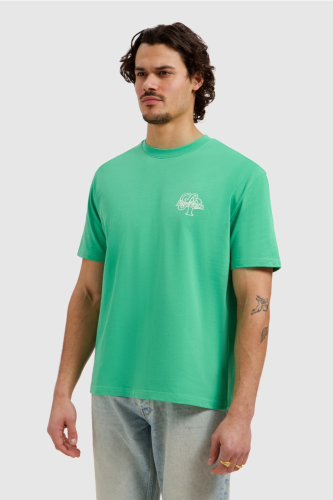 Pure Path groene heren t-shirt | Model vooraanzicht