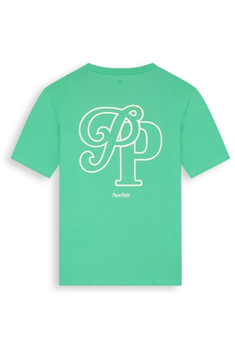 Pure Path groene heren t-shirt | Achteraanzicht