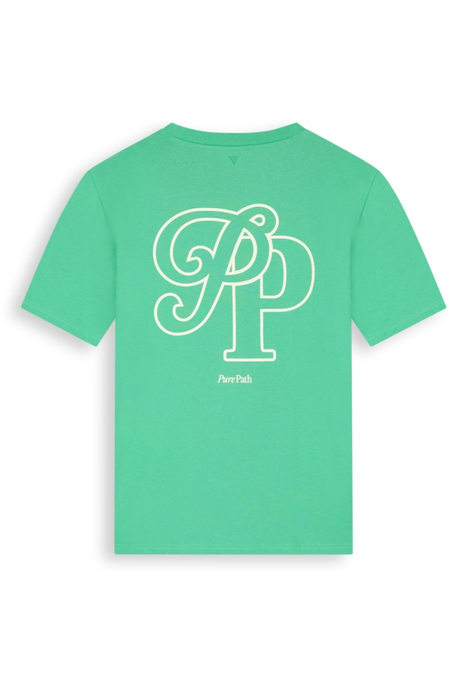 Pure Path groene heren t-shirt | Achteraanzicht