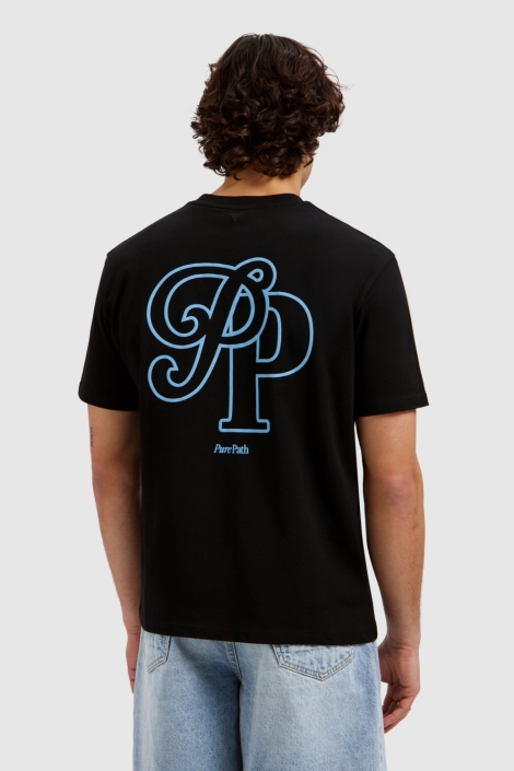 Pure Path zwarte heren t-shirt | Model achteraanzicht