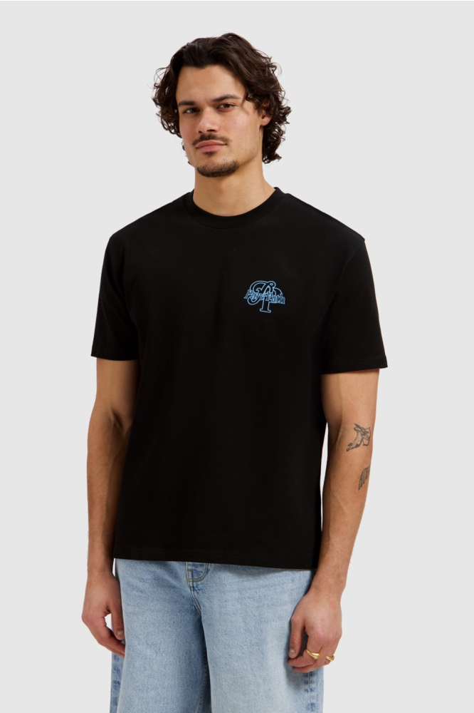 Pure Path zwarte heren t-shirt | Model vooraanzicht