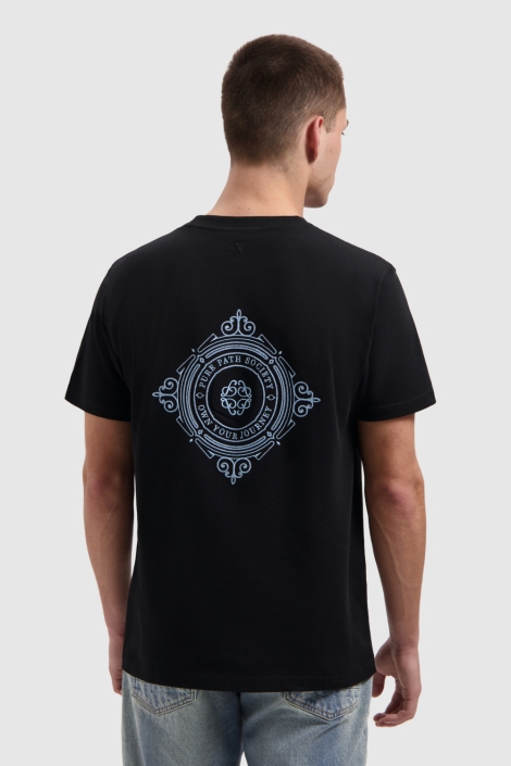 Pure Path zwarte heren t-shirt | Model achteraanzicht