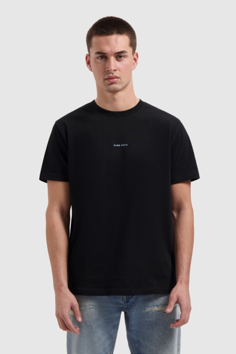Pure Path zwarte heren t-shirt | Model vooraanzicht