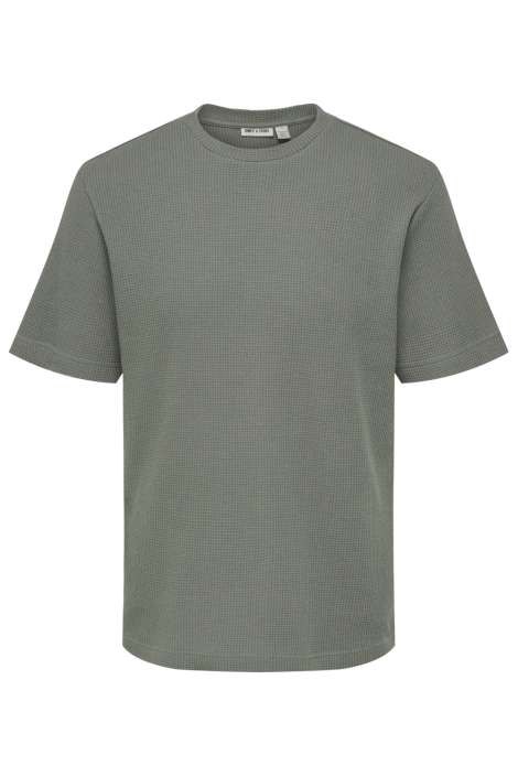 Only & Sons groene heren t-shirt | Vooraanzicht