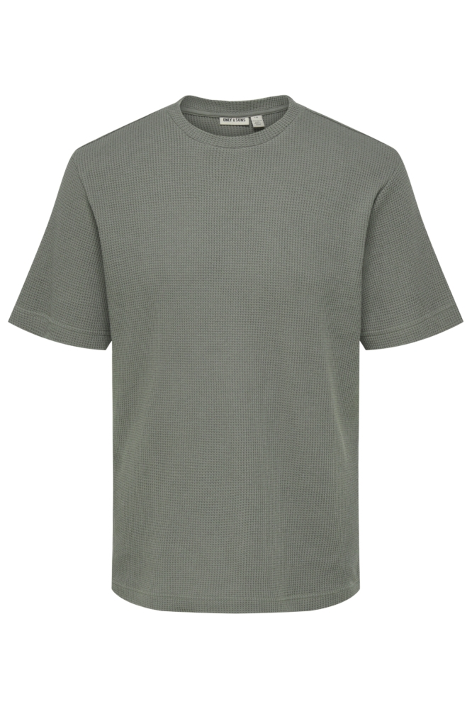 Only & Sons groene heren t-shirt | Vooraanzicht