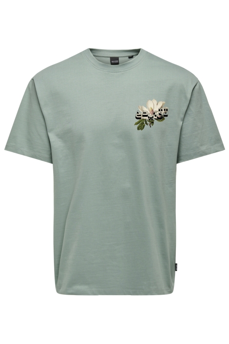 Only & Sons groene heren t-shirt | Vooraanzicht