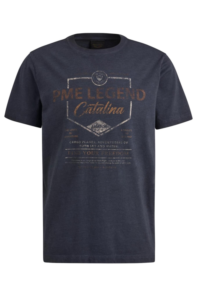 PME legend blauwe heren t-shirt | Vooraanzicht