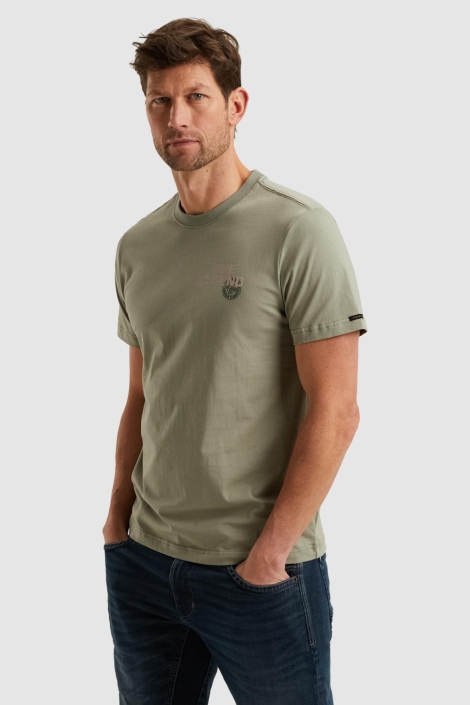 PME legend groene heren t-shirt | Model zijaanzicht
