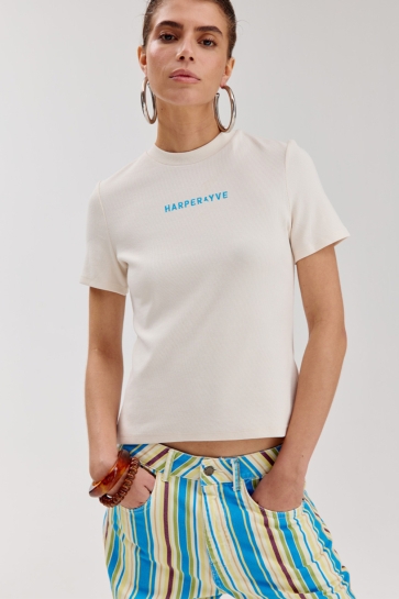 Harper & Yve T-shirt CAMMY SS HS6P415 101 ecru