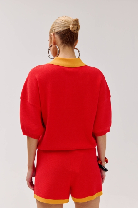 Harper & Yve rode dames t-shirt | Achteraanzicht