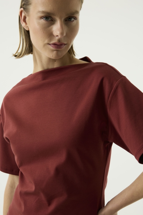 Garcia rode dames t-shirt | Close up