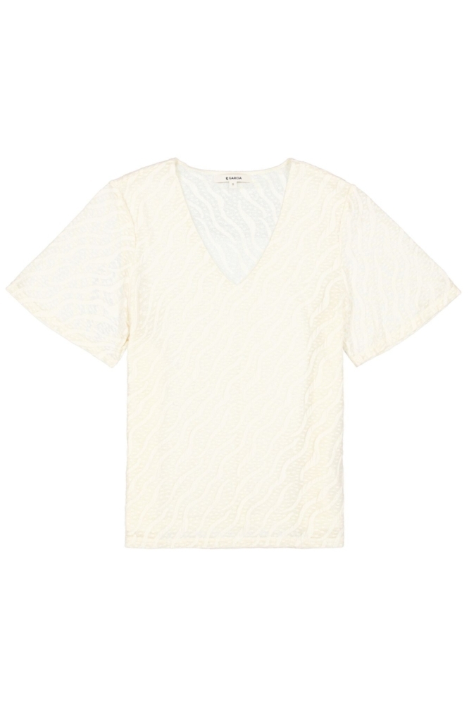 Garcia beige dames t-shirt | Vooraanzicht