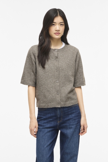 Vila Vest VILIGA 2/4 O-NECK KNIT CARDIGAN - N 14113226 Falcon/MELANGE