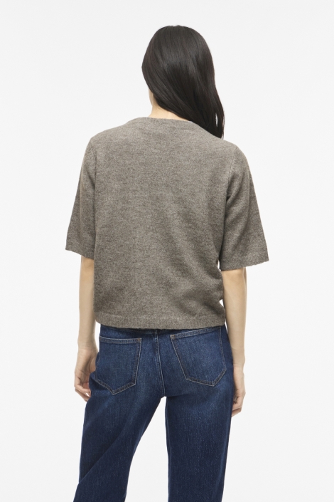 Vila camel dames vest | Model achteraanzicht