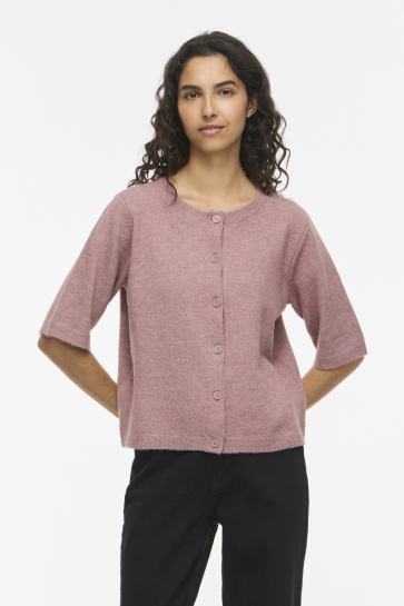 Vila Vest VILIGA 2/4 O-NECK KNIT CARDIGAN - N 14113226 Nostalgia Rose/MELANGE