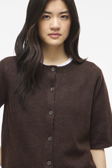 Vila bruine dames vest | Close up