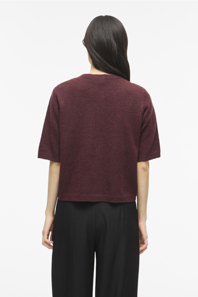Vila bordeaux dames vest | Model achteraanzicht