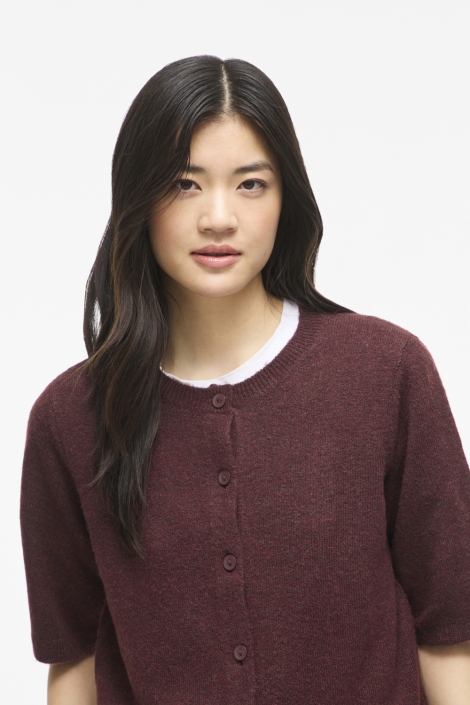 Vila bordeaux dames vest | Close up