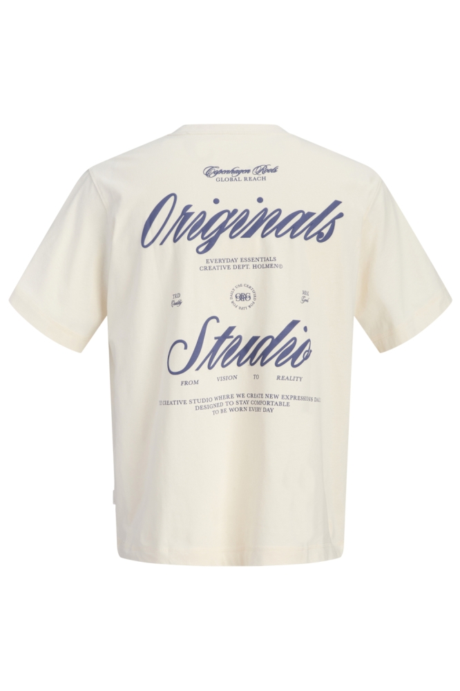 Jack & Jones beige heren t-shirt | Achteraanzicht