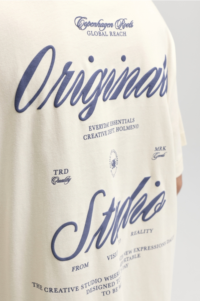 Jack & Jones beige heren t-shirt | Close up