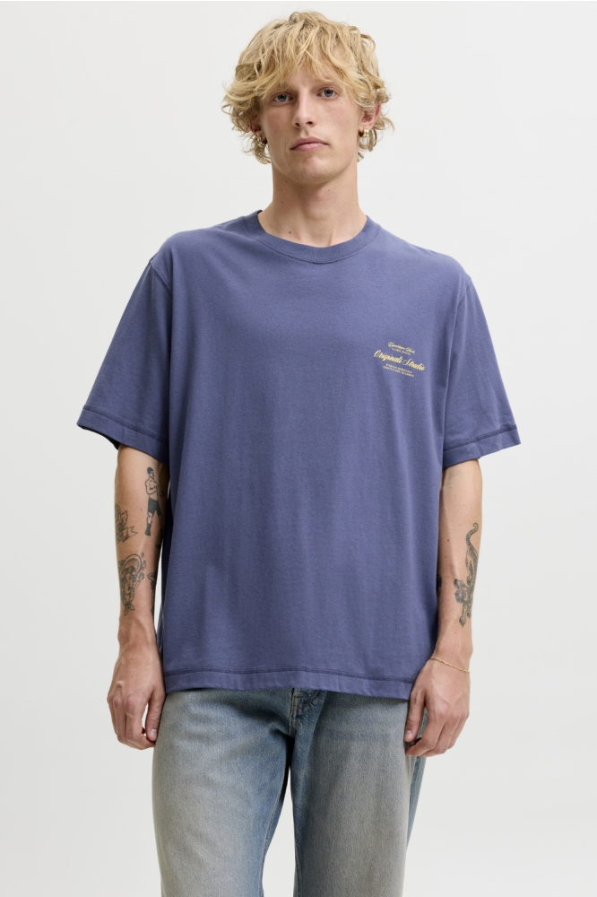 Jack & Jones blauwe heren t-shirt | Model vooraanzicht