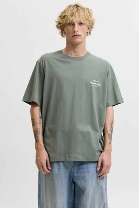 Jack & Jones groene heren t-shirt | Model vooraanzicht