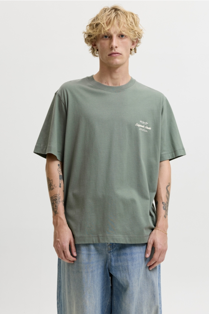 Jack & Jones groene heren t-shirt | Model vooraanzicht