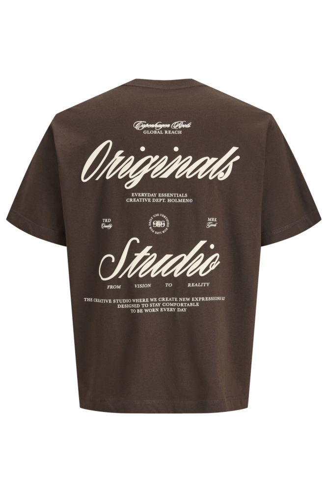 Jack & Jones bruine heren t-shirt | Achteraanzicht