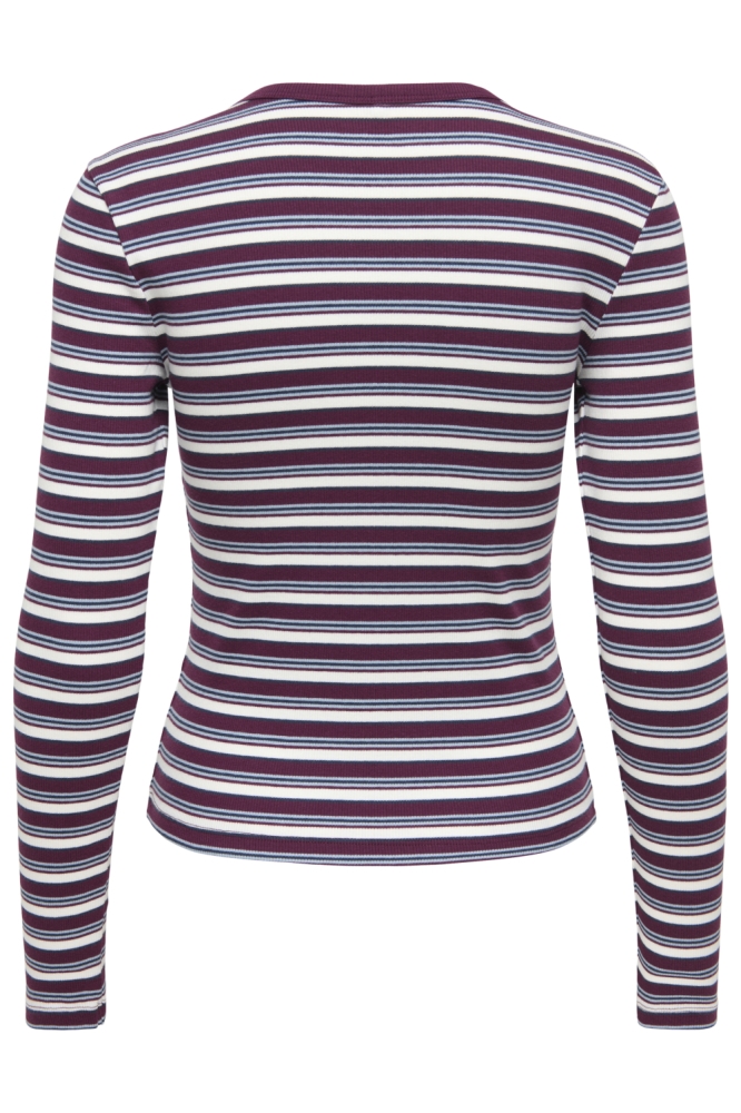 Only bordeaux dames t-shirt | Achteraanzicht